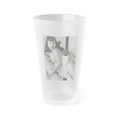 Bettie Page #756 (Vintage Female Icon) Frosted Pint Glass 16oz 16oz Frosted - Go Mug Yourself
