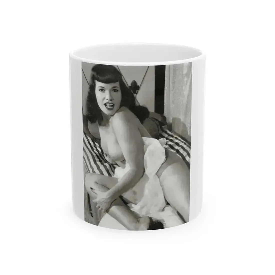 Bettie Page #756 (Vintage Female Icon) White Coffee Mug 11oz - Go Mug Yourself