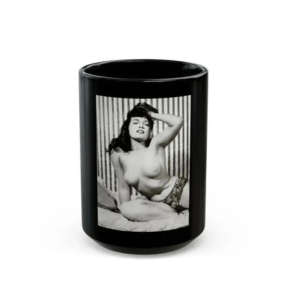Bettie Page #757 (Vintage Female Icon) Black Coffee Mug 15oz - Go Mug Yourself