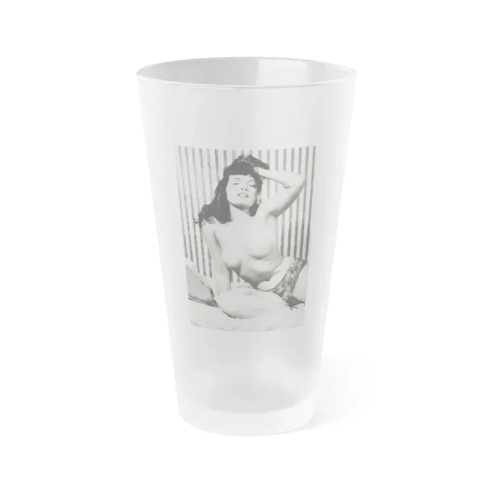 Bettie Page #757 (Vintage Female Icon) Frosted Pint Glass 16oz 16oz Frosted - Go Mug Yourself