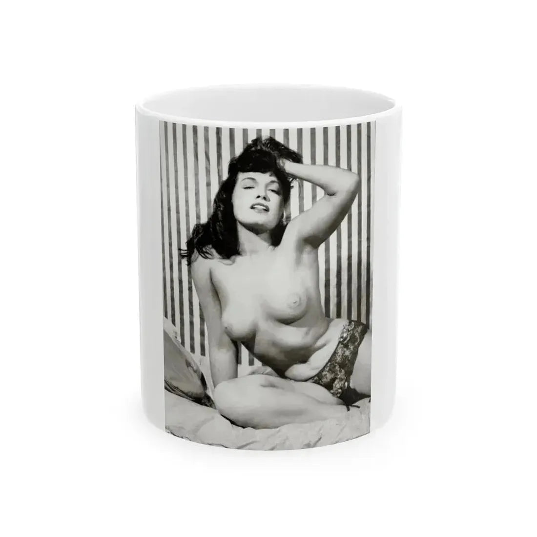 Bettie Page #757 (Vintage Female Icon) White Coffee Mug 11oz - Go Mug Yourself