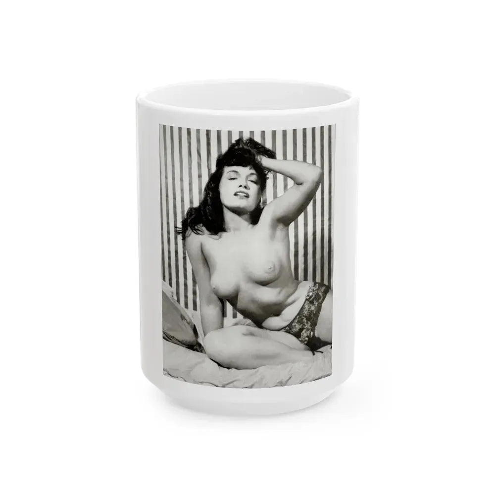 Bettie Page #757 (Vintage Female Icon) White Coffee Mug 15oz - Go Mug Yourself