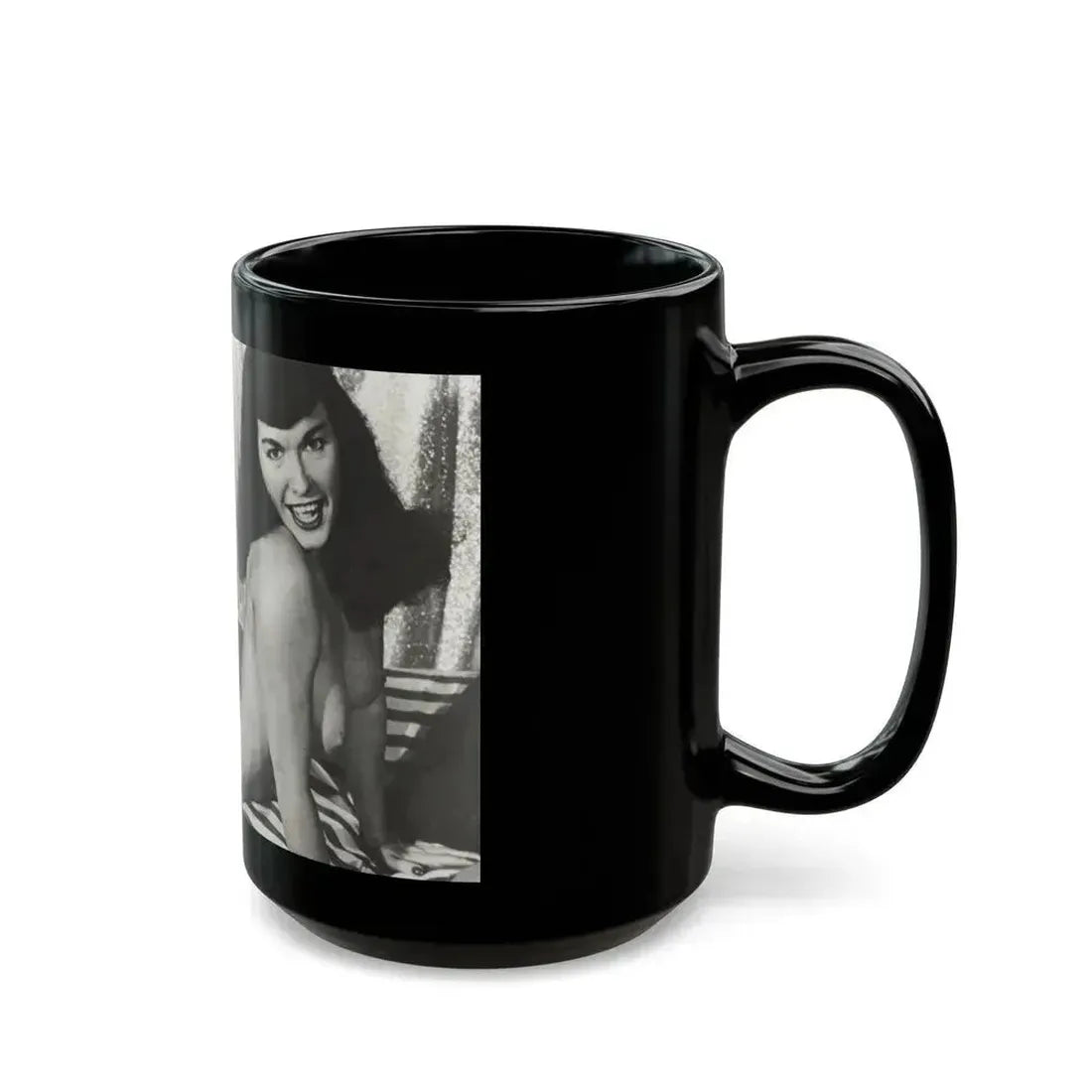 Bettie Page #758 (Vintage Female Icon) Black Coffee Mug - Go Mug Yourself