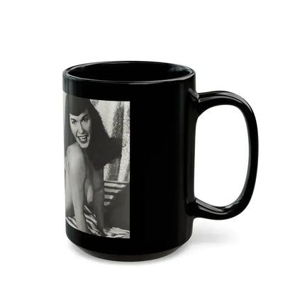 Bettie Page #758 (Vintage Female Icon) Black Coffee Mug - Go Mug Yourself