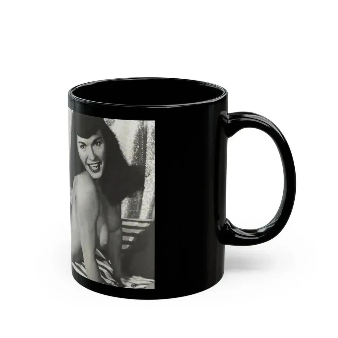 Bettie Page #758 (Vintage Female Icon) Black Coffee Mug - Go Mug Yourself