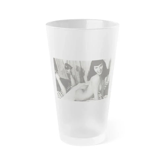 Bettie Page #758 (Vintage Female Icon) Frosted Pint Glass 16oz 16oz Frosted - Go Mug Yourself