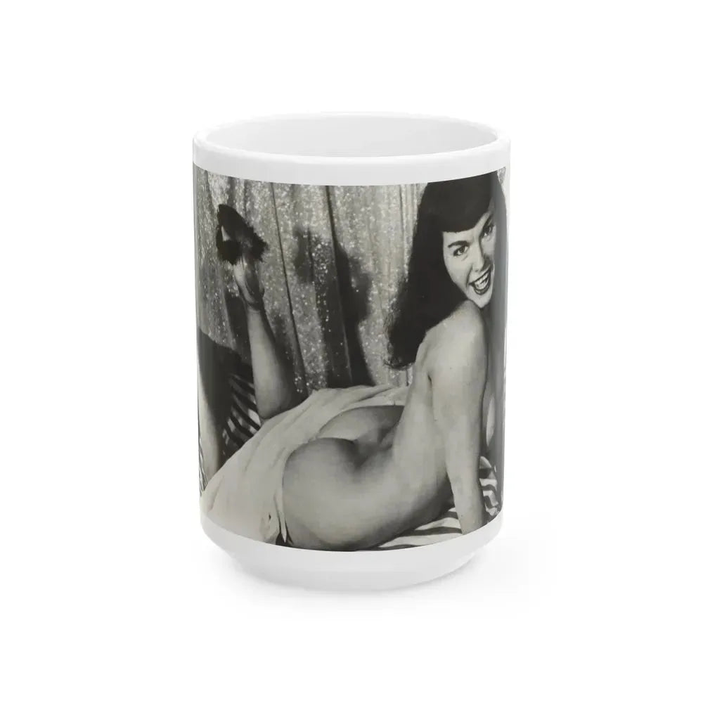 Bettie Page #758 (Vintage Female Icon) White Coffee Mug 15oz - Go Mug Yourself