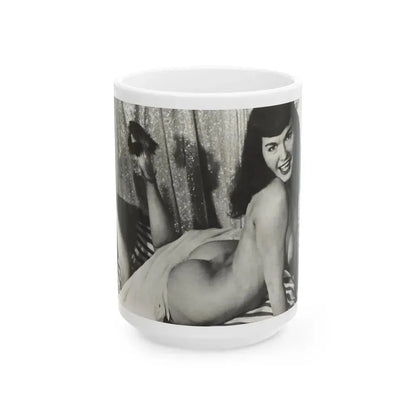 Bettie Page #758 (Vintage Female Icon) White Coffee Mug 15oz - Go Mug Yourself