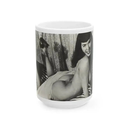Bettie Page #758 (Vintage Female Icon) White Coffee Mug 15oz - Go Mug Yourself