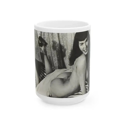 Bettie Page #758 (Vintage Female Icon) White Coffee Mug 15oz - Go Mug Yourself