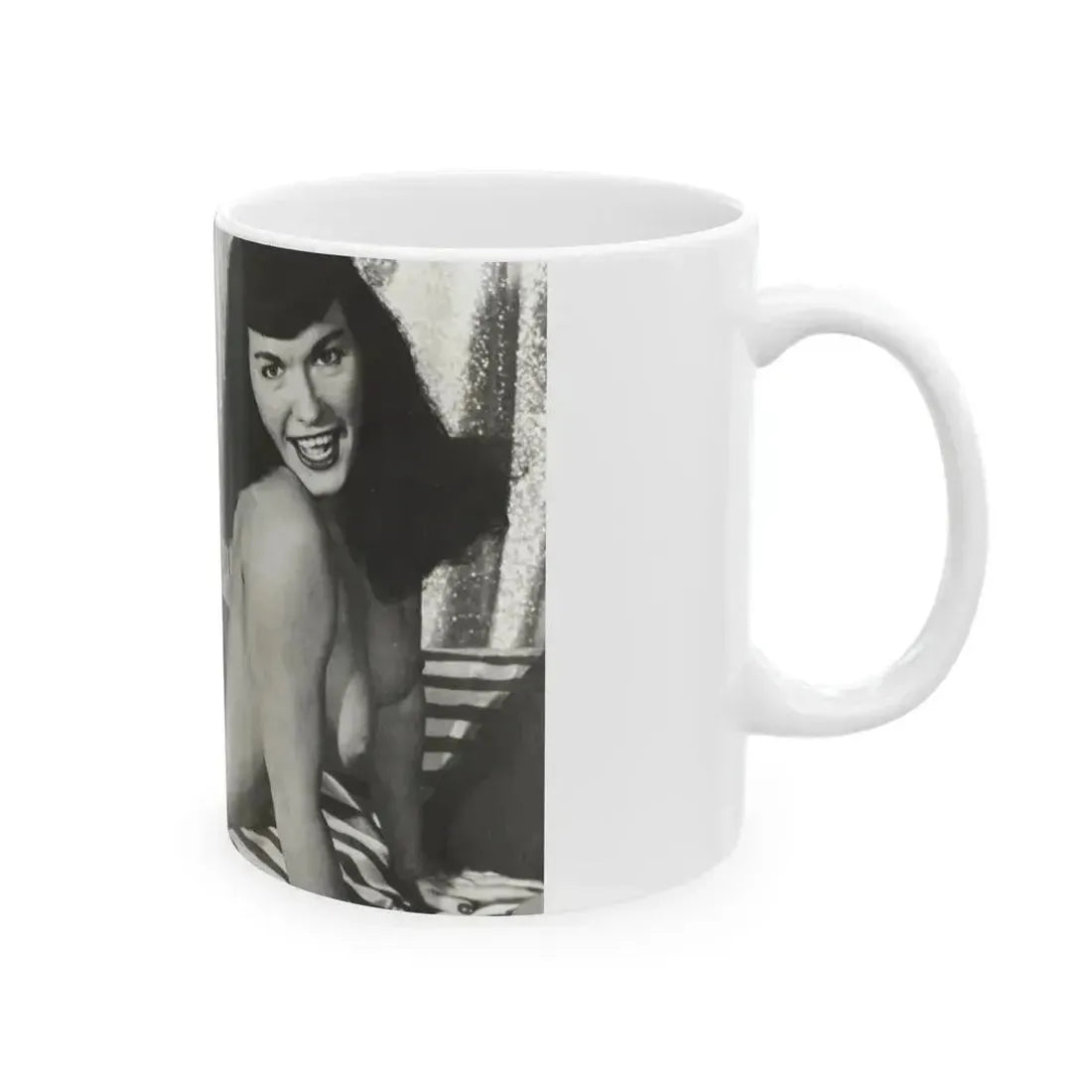 Bettie Page #758 (Vintage Female Icon) White Coffee Mug - Go Mug Yourself