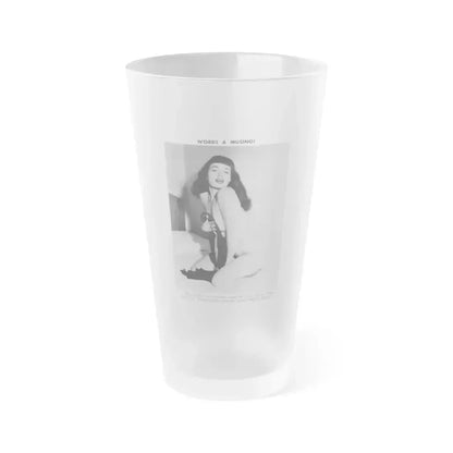 Bettie Page #760 (Vintage Female Icon) Frosted Pint Glass 16oz 16oz Frosted - Go Mug Yourself