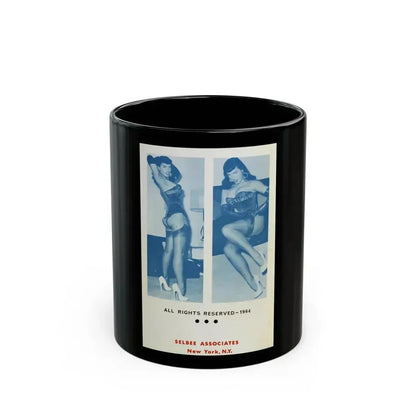 Bettie Page #763 (Vintage Female Icon) Black Coffee Mug 11oz - Go Mug Yourself