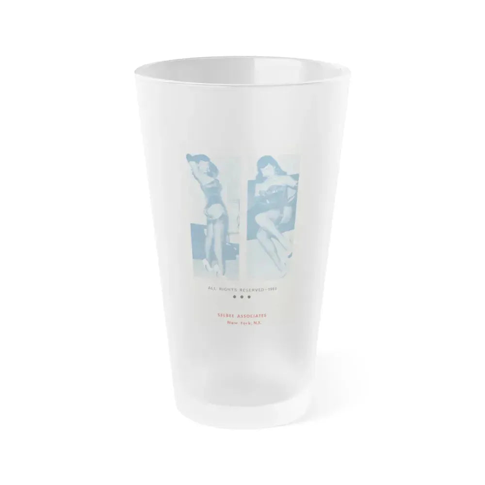 Bettie Page #763 (Vintage Female Icon) Frosted Pint Glass 16oz 16oz Frosted - Go Mug Yourself