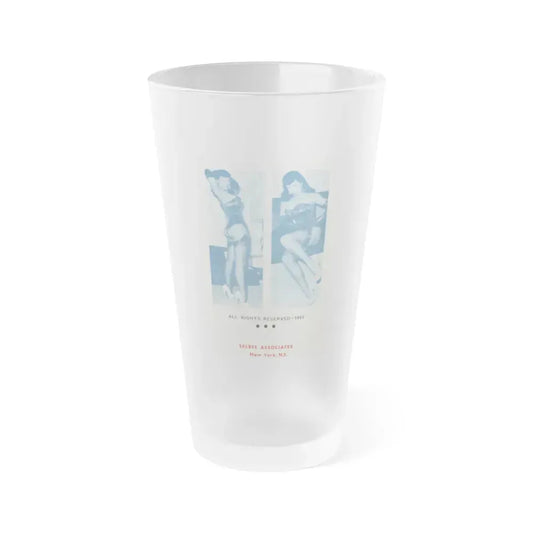 Bettie Page #763 (Vintage Female Icon) Frosted Pint Glass 16oz 16oz Frosted - Go Mug Yourself