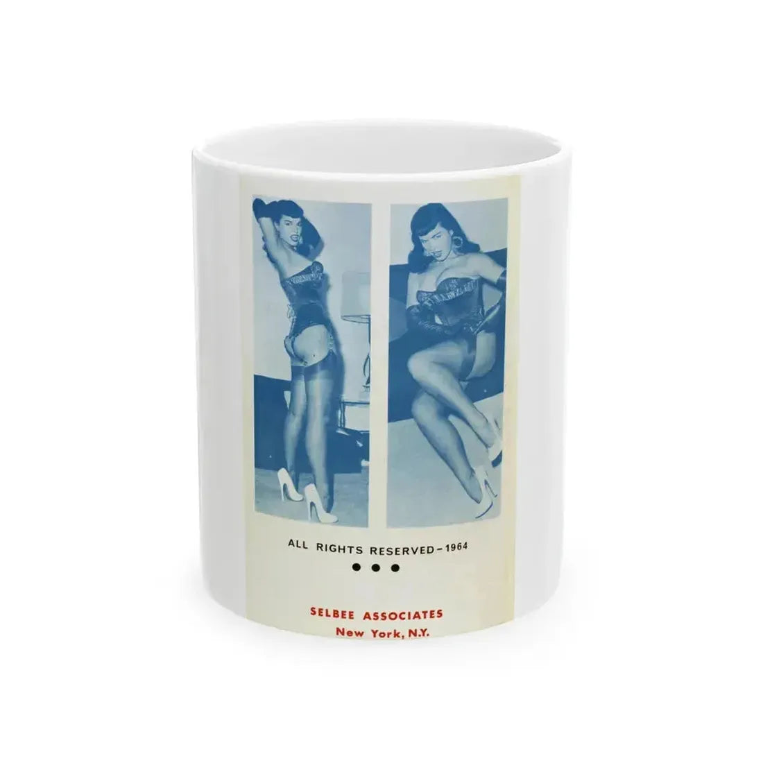Bettie Page #763 (Vintage Female Icon) White Coffee Mug 11oz - Go Mug Yourself
