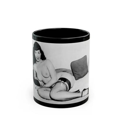 Bettie Page #766 (Vintage Female Icon) Black Coffee Mug 11oz - Go Mug Yourself