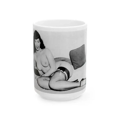 Bettie Page #766 (Vintage Female Icon) White Coffee Mug 15oz - Go Mug Yourself