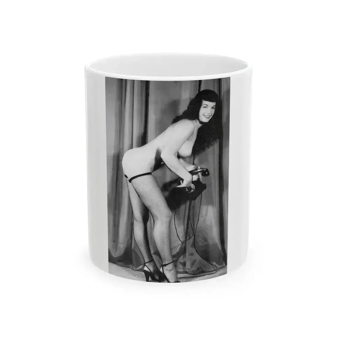 Bettie Page #780 (Vintage Female Icon) White Coffee Mug 11oz - Go Mug Yourself