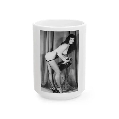 Bettie Page #780 (Vintage Female Icon) White Coffee Mug 15oz - Go Mug Yourself