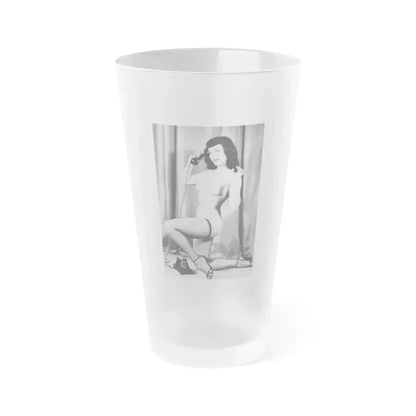 Bettie Page #782 (Vintage Female Icon) Frosted Pint Glass 16oz 16oz Frosted - Go Mug Yourself