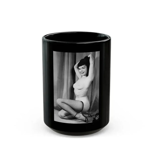Bettie Page #783 (Vintage Female Icon) Black Coffee Mug 15oz - Go Mug Yourself
