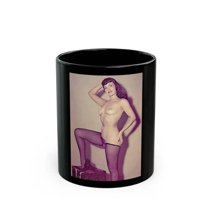 Bettie Page #785 (Vintage Female Icon) Black Coffee Mug 11oz - Go Mug Yourself