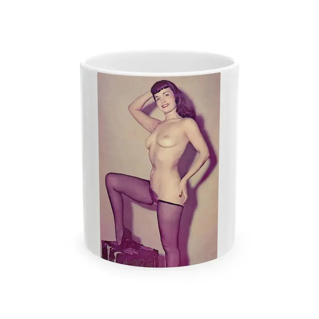 Bettie Page #785 (Vintage Female Icon) White Coffee Mug 11oz - Go Mug Yourself
