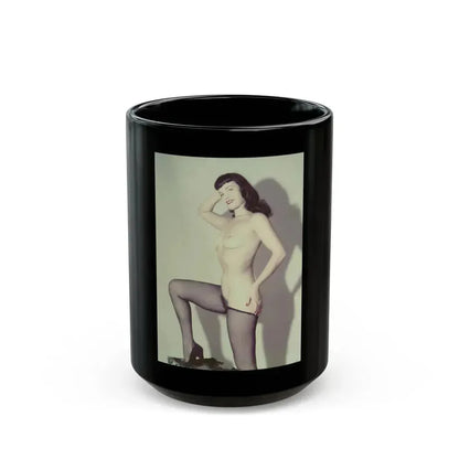 Bettie Page #786 (Vintage Female Icon) Black Coffee Mug 15oz - Go Mug Yourself