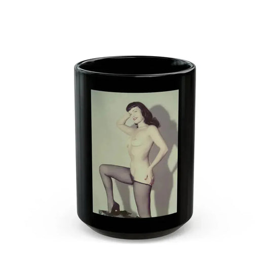 Bettie Page #786 (Vintage Female Icon) Black Coffee Mug 15oz - Go Mug Yourself