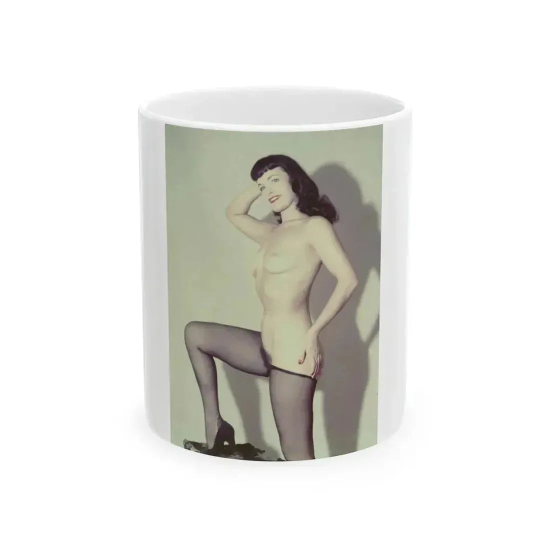 Bettie Page #786 (Vintage Female Icon) White Coffee Mug 11oz - Go Mug Yourself