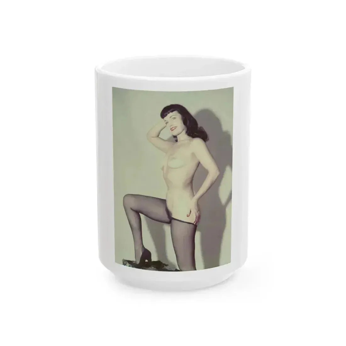 Bettie Page #786 (Vintage Female Icon) White Coffee Mug 15oz - Go Mug Yourself