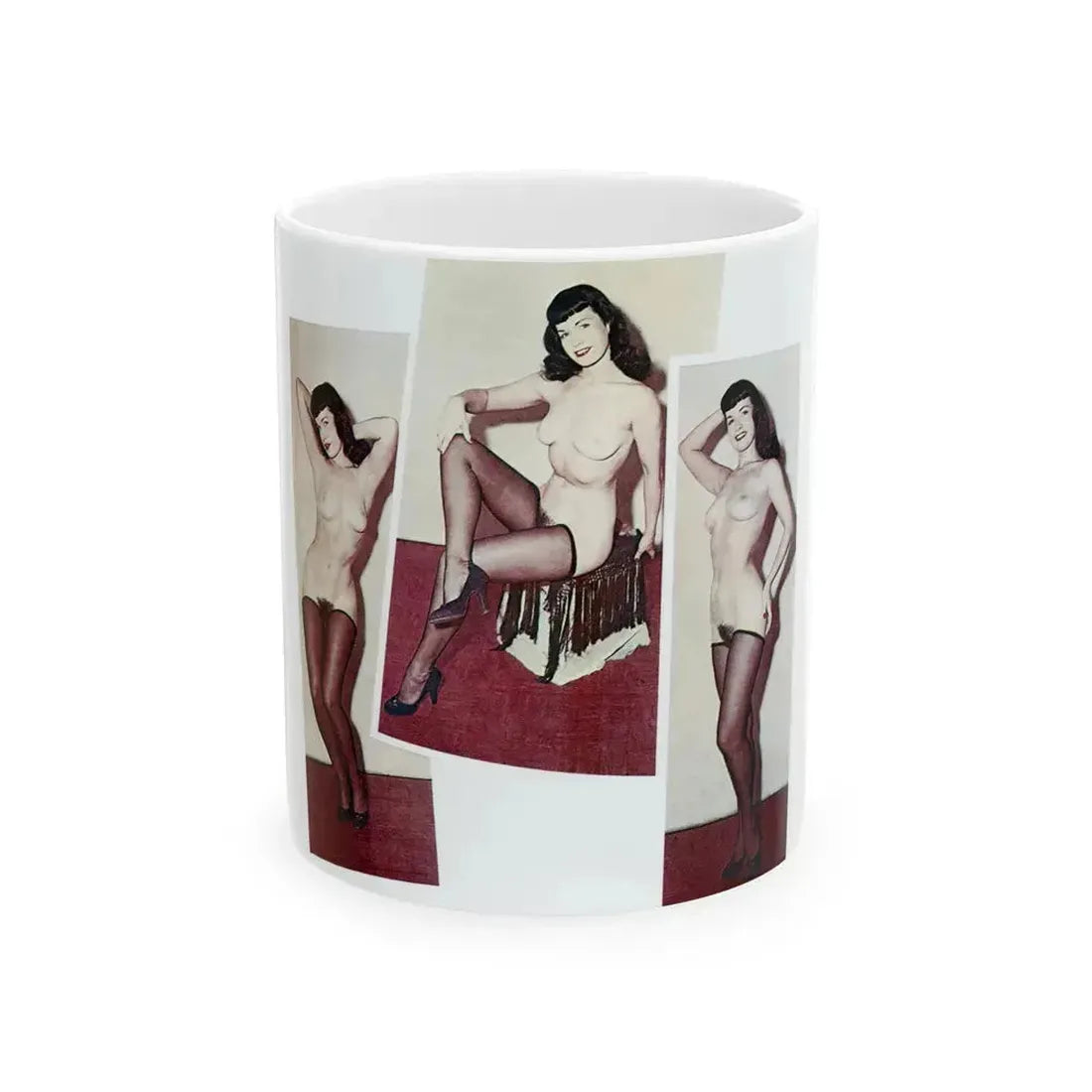 Bettie Page #787 (Vintage Female Icon) White Coffee Mug 11oz - Go Mug Yourself