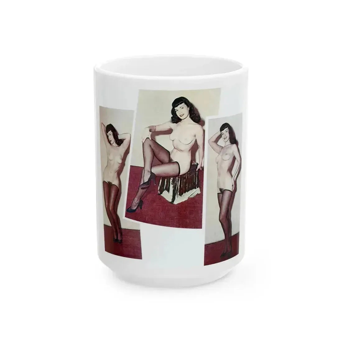 Bettie Page #787 (Vintage Female Icon) White Coffee Mug 15oz - Go Mug Yourself