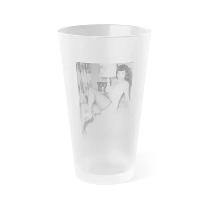 Bettie Page #789 (Vintage Female Icon) Frosted Pint Glass 16oz 16oz Frosted - Go Mug Yourself