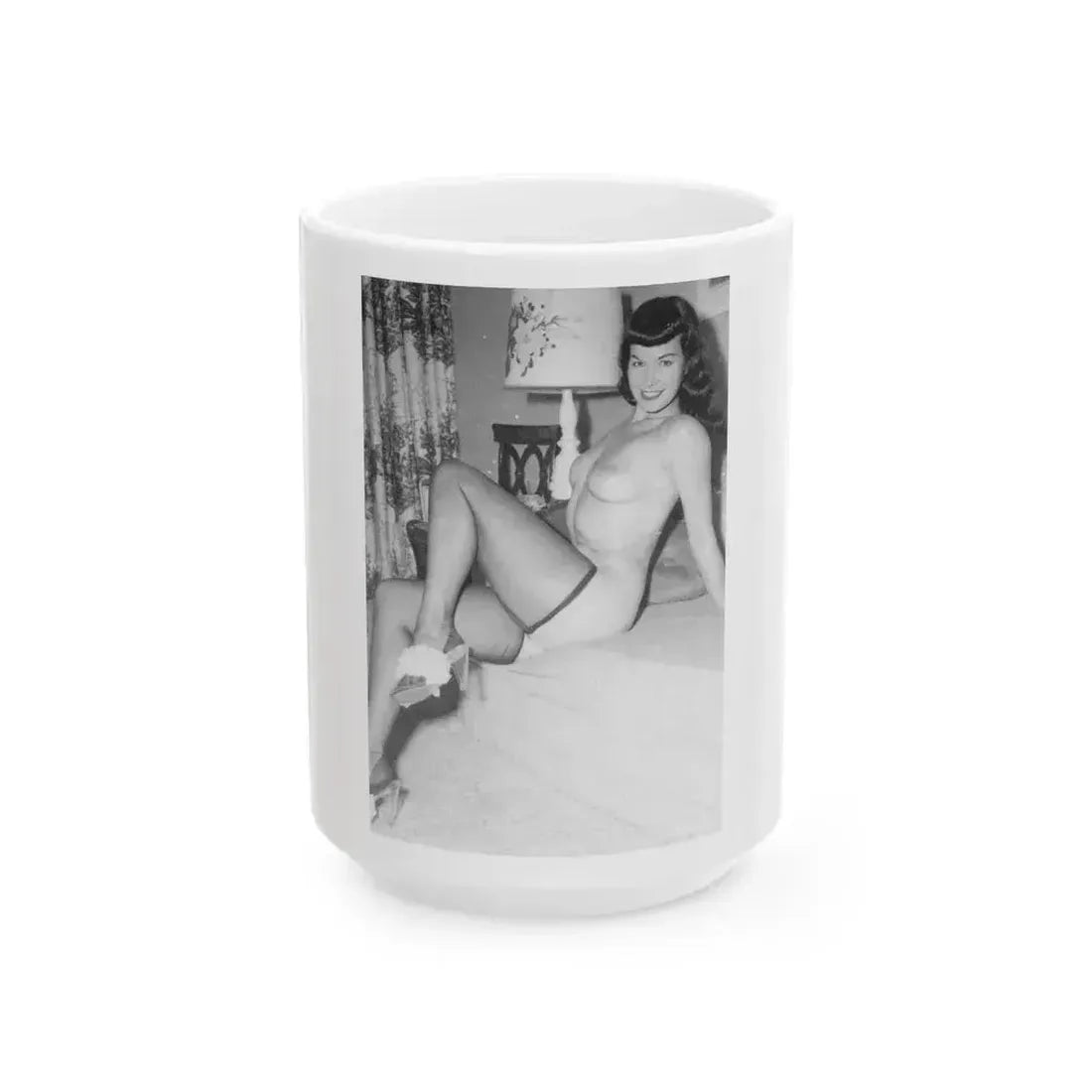 Bettie Page #789 (Vintage Female Icon) White Coffee Mug 15oz - Go Mug Yourself