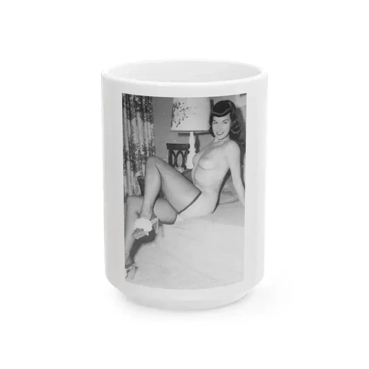 Bettie Page #789 (Vintage Female Icon) White Coffee Mug 15oz - Go Mug Yourself