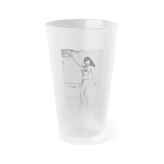Bettie Page #79 (Vintage Female Icon) Frosted Pint Glass 16oz 16oz Frosted - Go Mug Yourself