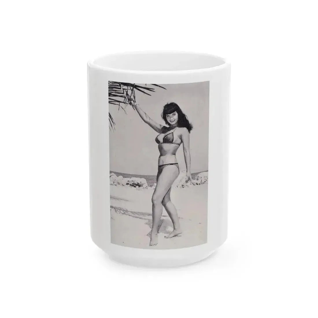Bettie Page #79 (Vintage Female Icon) White Coffee Mug 15oz - Go Mug Yourself