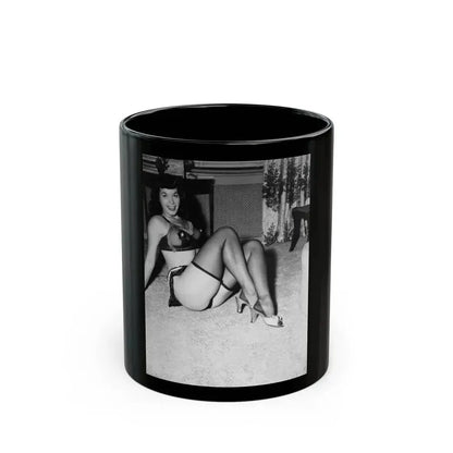 Bettie Page #791 (Vintage Female Icon) Black Coffee Mug 11oz - Go Mug Yourself