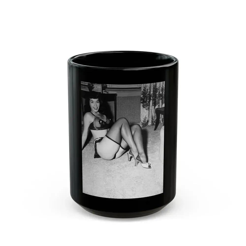 Bettie Page #791 (Vintage Female Icon) Black Coffee Mug 15oz - Go Mug Yourself