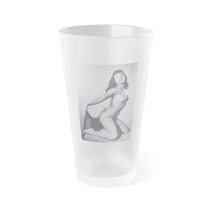 Bettie Page #792 (Vintage Female Icon) Frosted Pint Glass 16oz 16oz Frosted - Go Mug Yourself