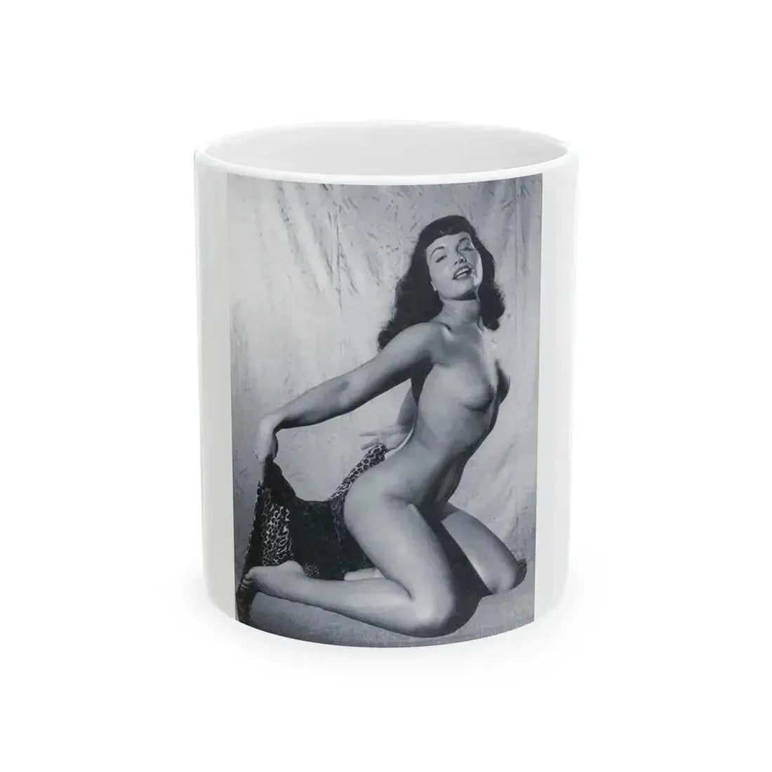 Bettie Page #792 (Vintage Female Icon) White Coffee Mug 11oz - Go Mug Yourself