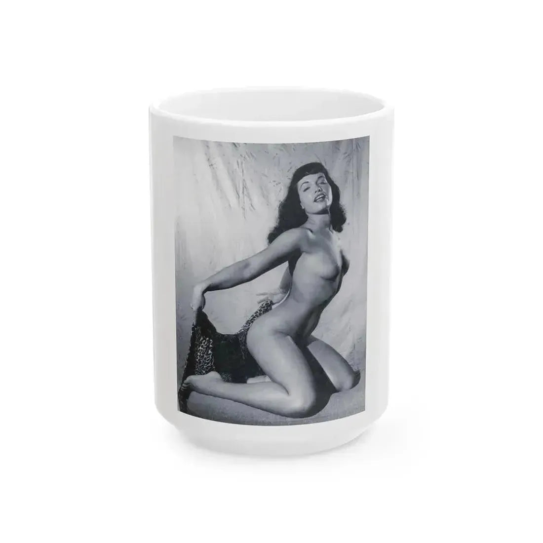 Bettie Page #792 (Vintage Female Icon) White Coffee Mug 15oz - Go Mug Yourself