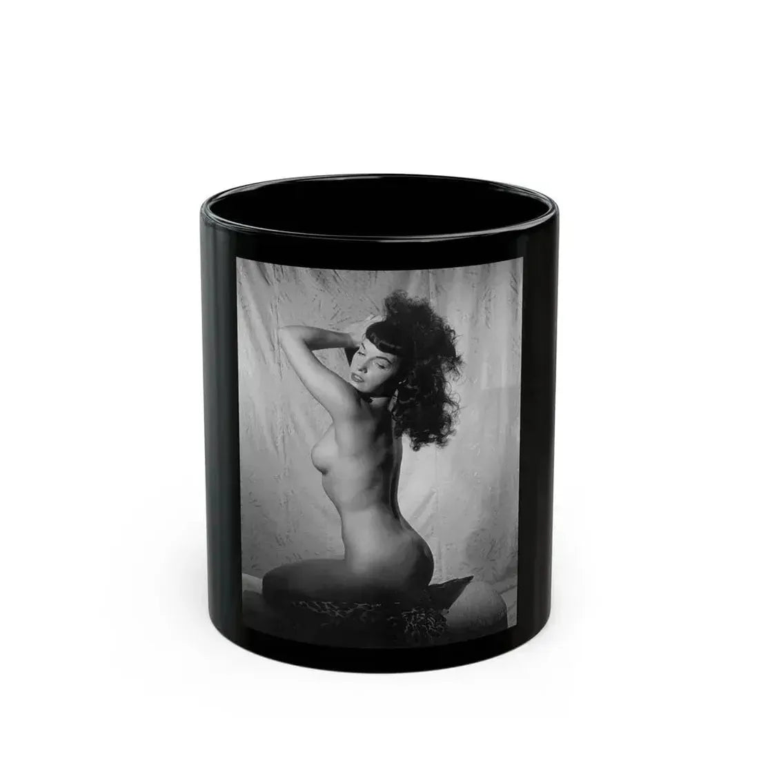 Bettie Page #793 (Vintage Female Icon) Black Coffee Mug 11oz - Go Mug Yourself
