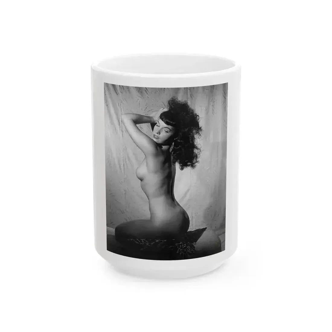 Bettie Page #793 (Vintage Female Icon) White Coffee Mug 15oz - Go Mug Yourself