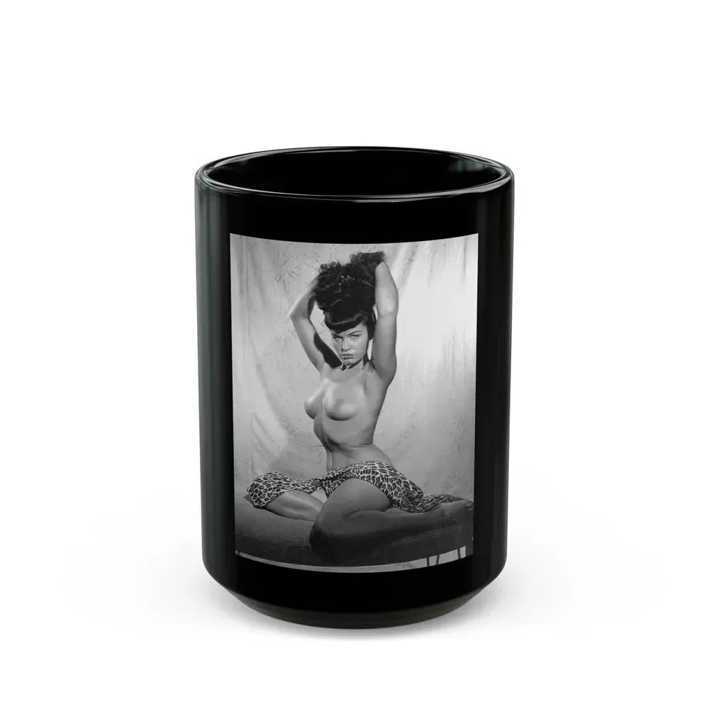 Bettie Page #794 (Vintage Female Icon) Black Coffee Mug 15oz - Go Mug Yourself