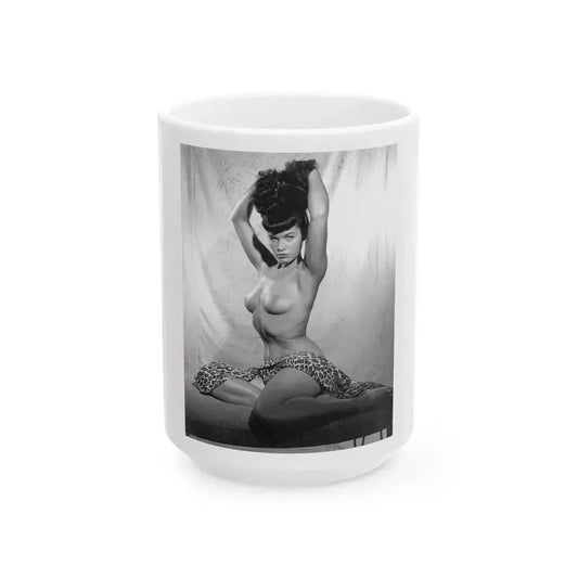 Bettie Page #794 (Vintage Female Icon) White Coffee Mug 15oz - Go Mug Yourself