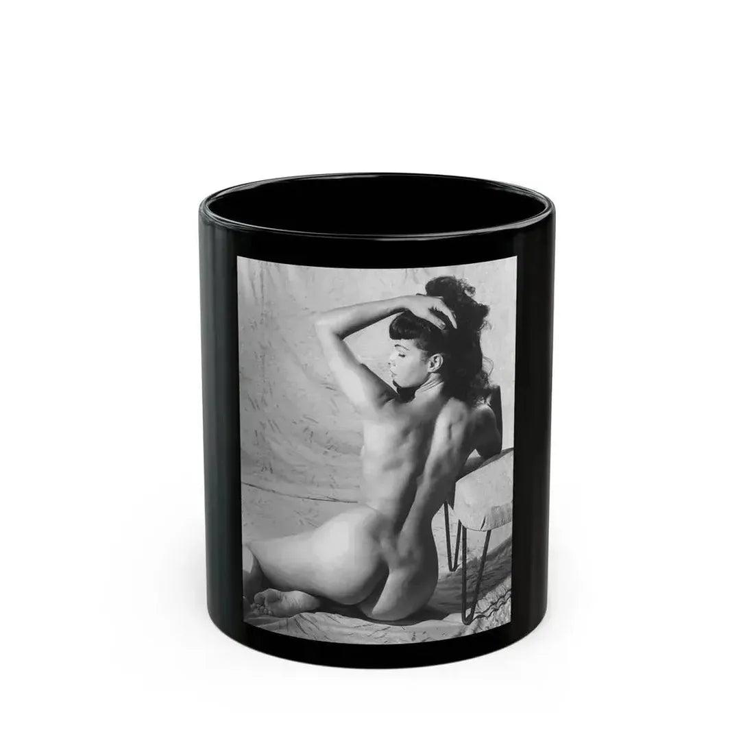 Bettie Page #797 (Vintage Female Icon) Black Coffee Mug 11oz - Go Mug Yourself