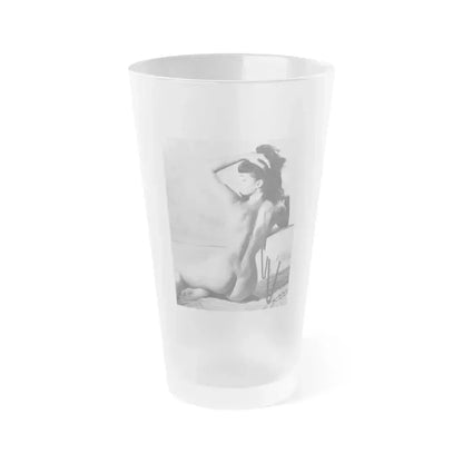 Bettie Page #797 (Vintage Female Icon) Frosted Pint Glass 16oz 16oz Frosted - Go Mug Yourself